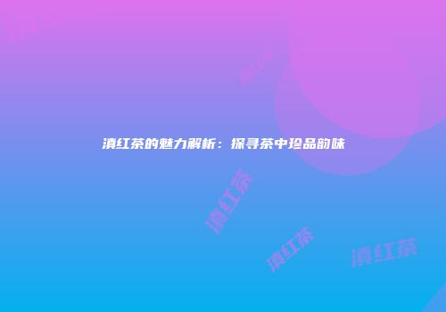 滇红茶的魅力解析：探寻茶中珍品韵味