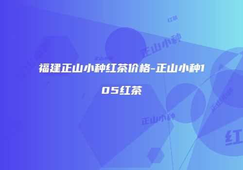 福建正山小种红茶价格-正山小种105红茶