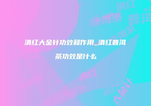 滇红大金针功效和作用_滇红普洱茶功效是什么