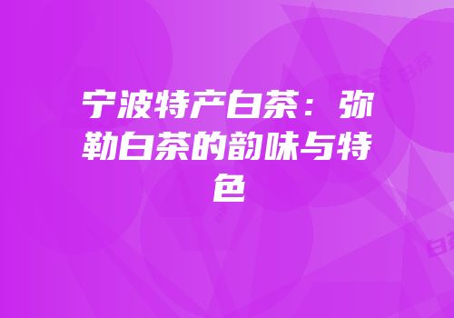 宁波特产白茶：弥勒白茶的韵味与特色