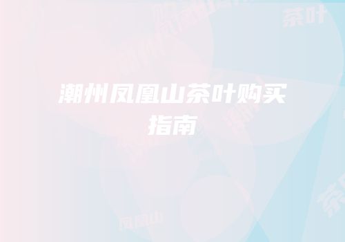 潮州凤凰山茶叶购买指南
