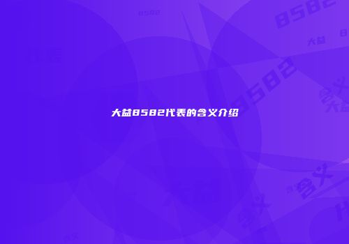 大益8582代表的含义介绍