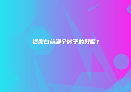 福鼎白茶哪个牌子的好喝？