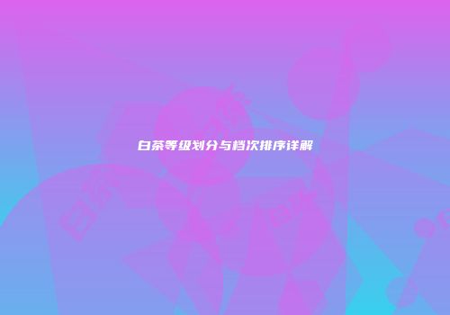 白茶等级划分与档次排序详解