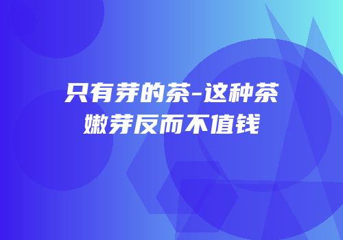 只有芽的茶-这种茶嫩芽反而不值钱