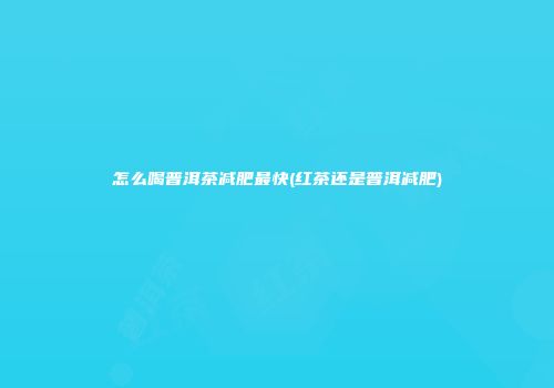 怎么喝普洱茶减肥最快(红茶还是普洱减肥)