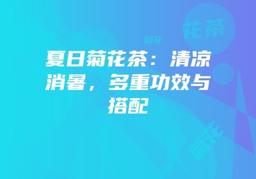 夏日菊花茶：清凉消暑，多重功效与搭配