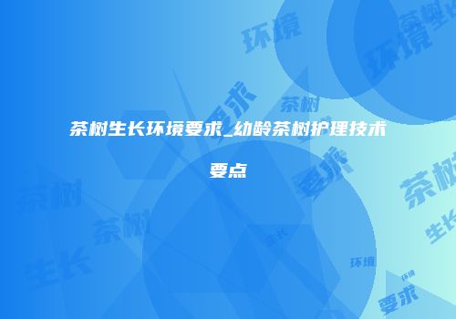 茶树生长环境要求_幼龄茶树护理技术要点