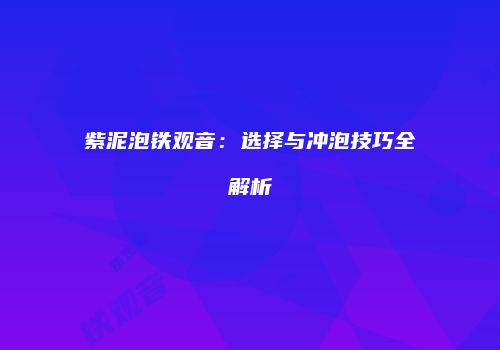 紫泥泡铁观音：选择与冲泡技巧全解析