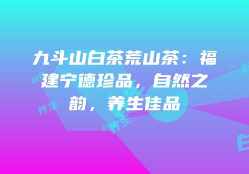 九斗山白茶荒山茶：福建宁德珍品，自然之韵，养生佳品