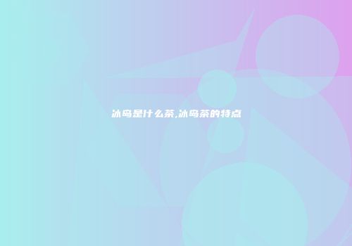 冰岛是什么茶,冰岛茶的特点