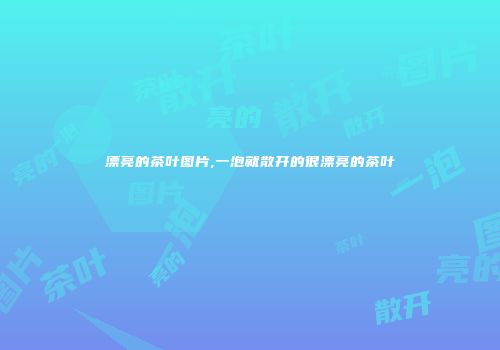 漂亮的茶叶图片,一泡就散开的很漂亮的茶叶