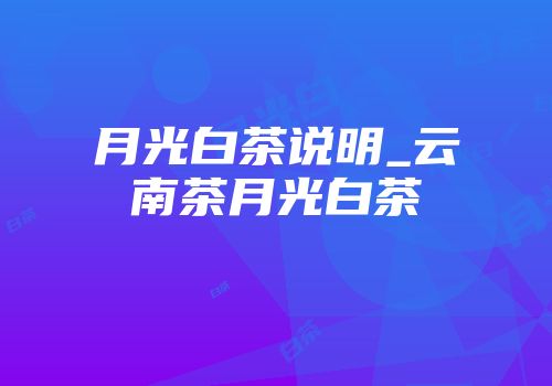 月光白茶说明_云南茶月光白茶