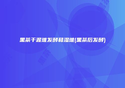 黑茶干渥堆发酵和湿堆(黑茶后发酵)