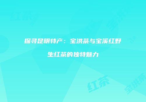 探寻昆明特产：宝洪茶与宝溪红野生红茶的独特魅力