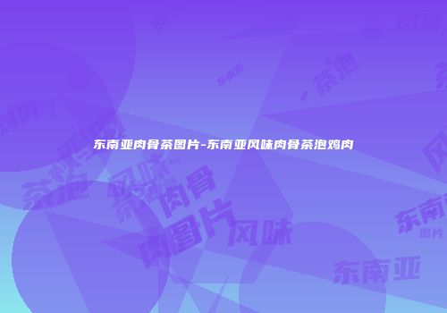 东南亚肉骨茶图片-东南亚风味肉骨茶泡鸡肉