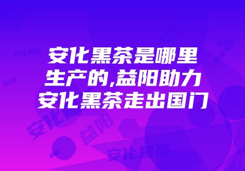安化黑茶是哪里生产的,益阳助力安化黑茶走出国门