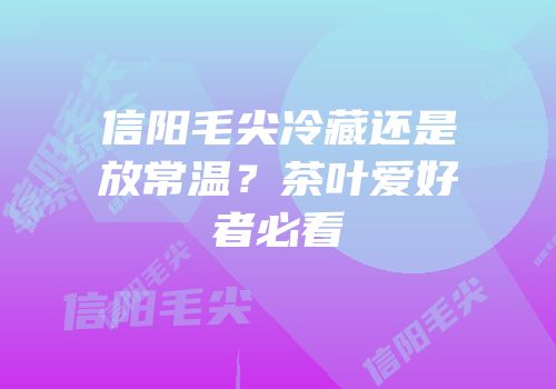 信阳毛尖冷藏还是放常温？茶叶爱好者必看