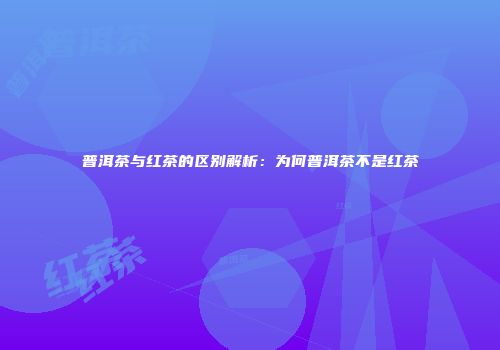 普洱茶与红茶的区别解析：为何普洱茶不是红茶