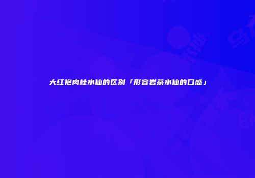 大红袍肉桂水仙的区别「形容岩茶水仙的口感」