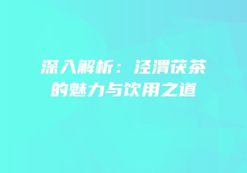 深入解析：泾渭茯茶的魅力与饮用之道