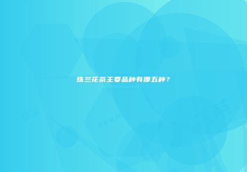 珠兰花茶主要品种有哪五种？
