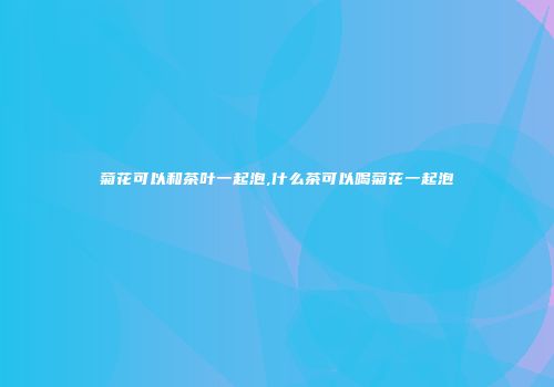 菊花可以和茶叶一起泡,什么茶可以喝菊花一起泡