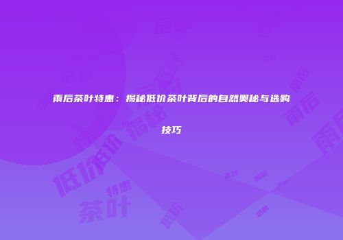 雨后茶叶特惠：揭秘低价茶叶背后的自然奥秘与选购技巧