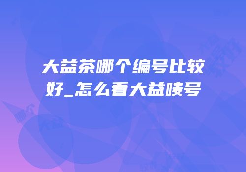 大益茶哪个编号比较好_怎么看大益唛号