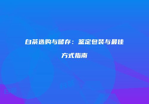 白茶选购与储存：鉴定包装与最佳方式指南