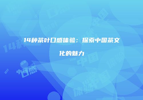 14种茶叶口感体验：探索中国茶文化的魅力