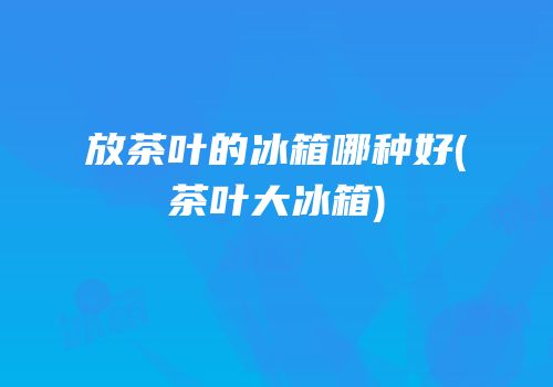 放茶叶的冰箱哪种好(茶叶大冰箱)