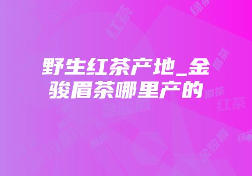 野生红茶产地_金骏眉茶哪里产的