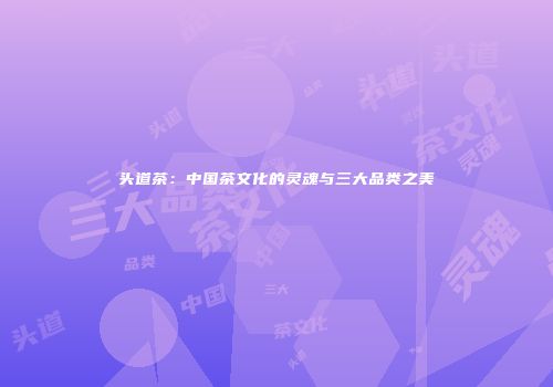 头道茶：中国茶文化的灵魂与三大品类之美