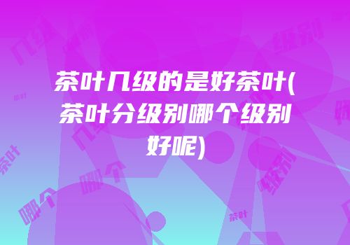 茶叶几级的是好茶叶(茶叶分级别哪个级别好呢)