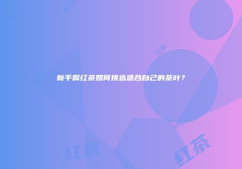 新手喝红茶如何挑选适合自己的茶叶？