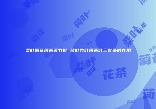 桑叶菊花薄荷苦竹叶_荷叶竹叶薄荷叶三叶茶的作用