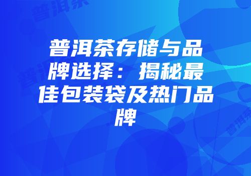 普洱茶存储与品牌选择：揭秘最佳包装袋及热门品牌