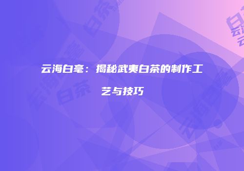 云海白毫：揭秘武夷白茶的制作工艺与技巧