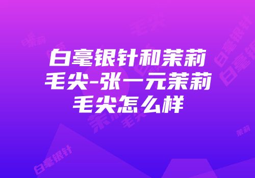 白毫银针和茉莉毛尖-张一元茉莉毛尖怎么样