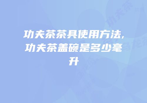 功夫茶茶具使用方法,功夫茶盖碗是多少毫升