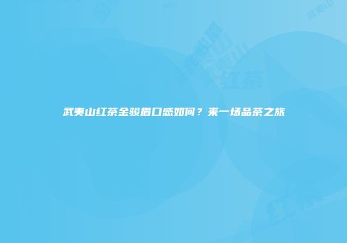 武夷山红茶金骏眉口感如何？来一场品茶之旅
