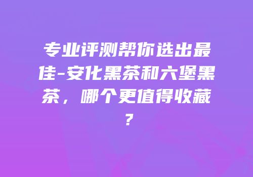 专业评测帮你选出最佳-安化黑茶和六堡黑茶，哪个更值得收藏？