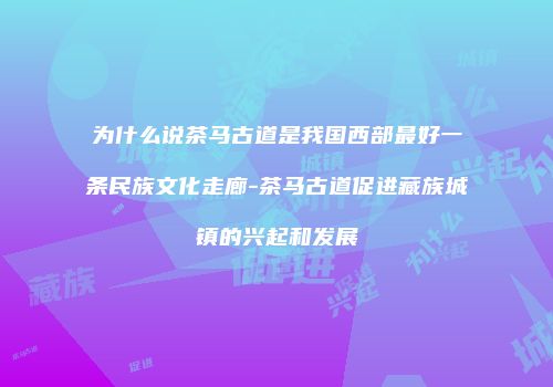 为什么说茶马古道是我国西部最好一条民族文化走廊-茶马古道促进藏族城镇的兴起和发展