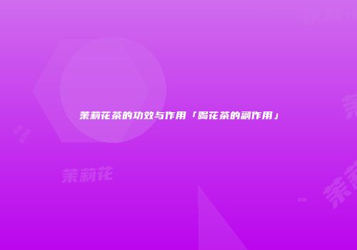 茉莉花茶的功效与作用「喝花茶的副作用」
