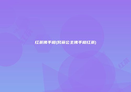 红茶佛手柑(努丽公主佛手柑红茶)