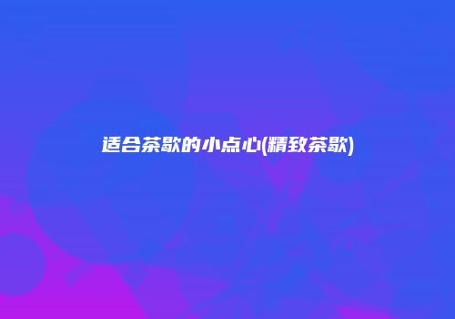 适合茶歇的小点心(精致茶歇)