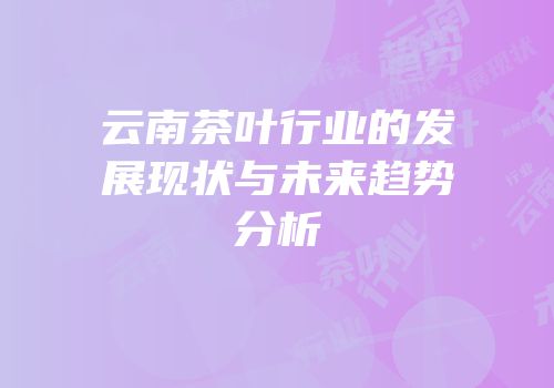 云南茶叶行业的发展现状与未来趋势分析