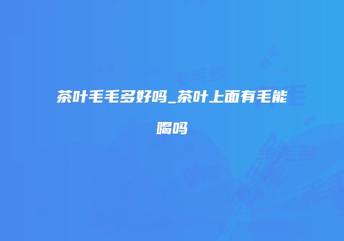 茶叶毛毛多好吗_茶叶上面有毛能喝吗