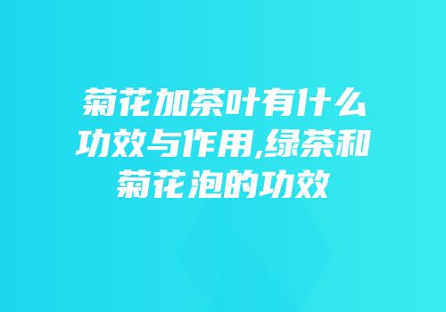 菊花加茶叶有什么功效与作用,绿茶和菊花泡的功效
